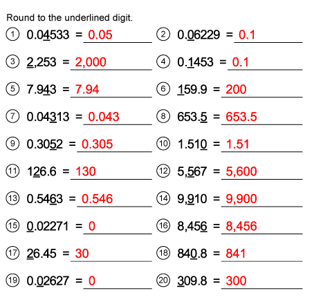 rounding decimals examples